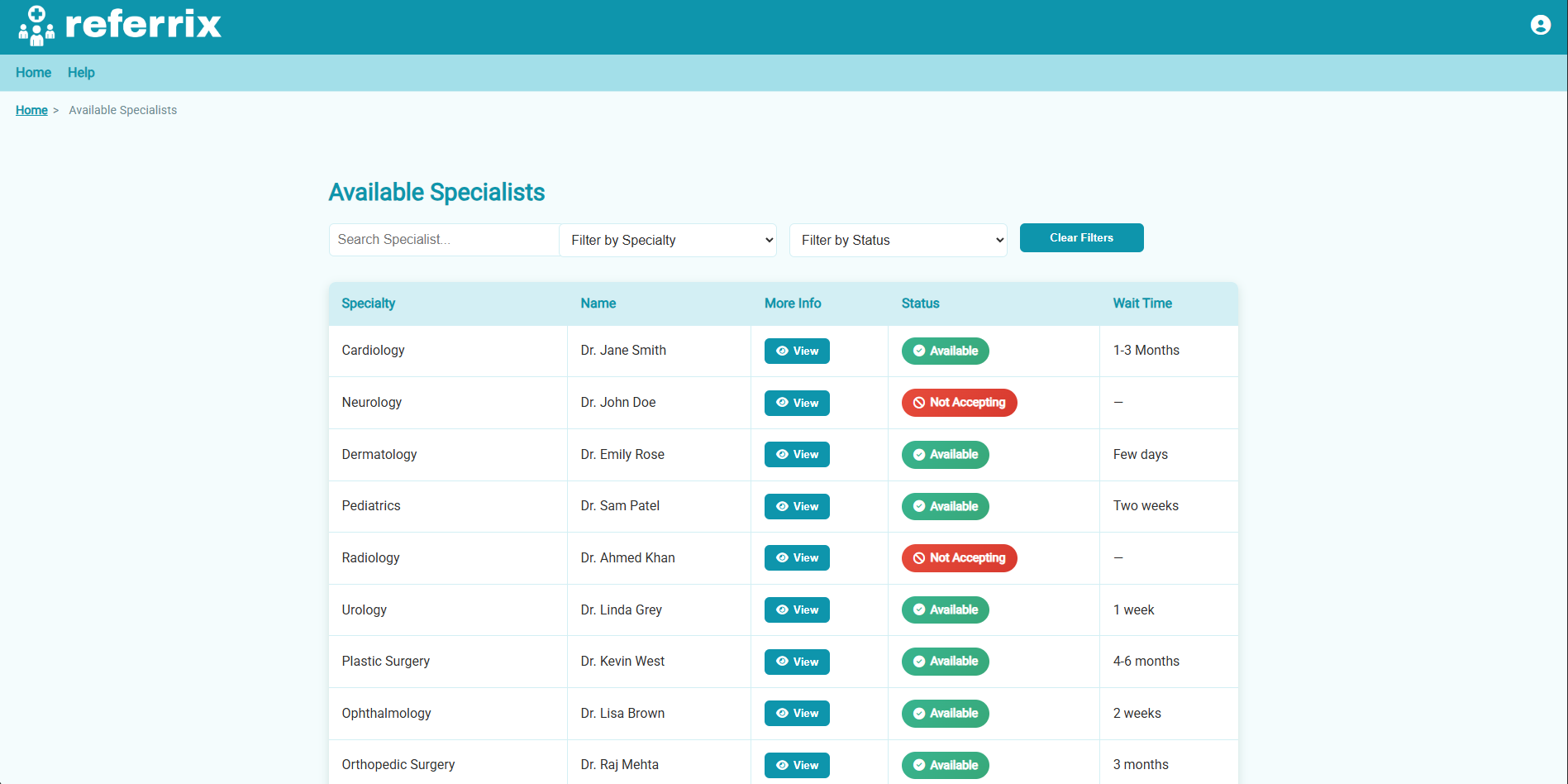 Preview of Referrix dashboard